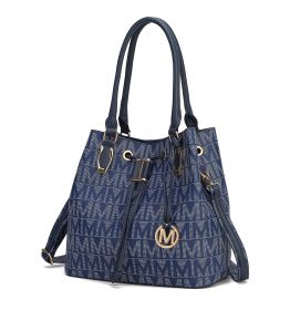 MKF Collection Jane Tote Handbag by Mia k (Color: Navy, Material: Polycarbonate)
